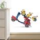 Adesivo de Parede Infantil Os Minions de Moto- Extra Grande 113x75cm