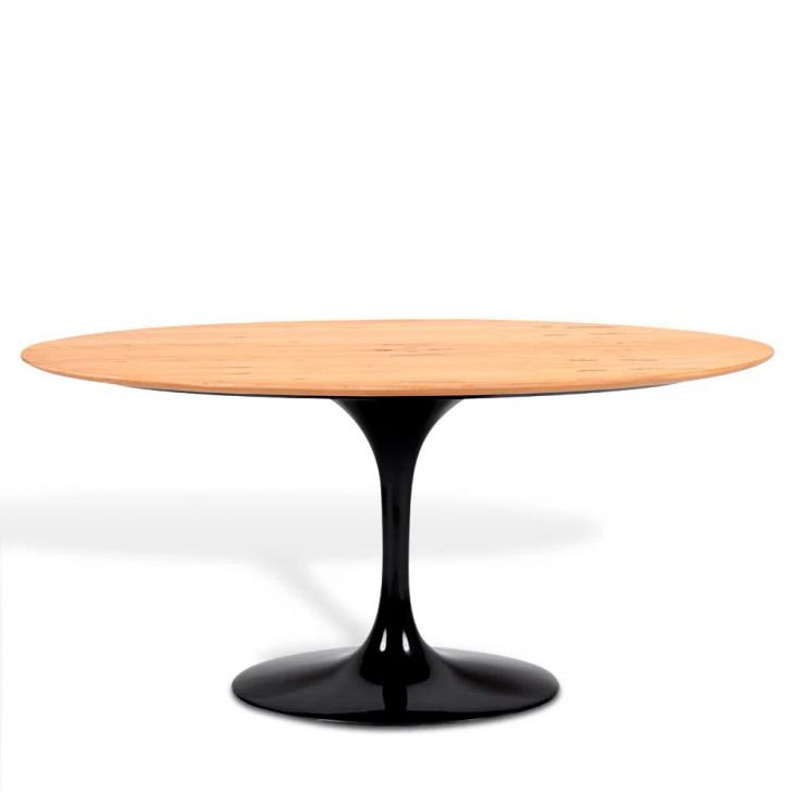 Mesa Saarinen Oval Freijó 180x100cm - Base Preta