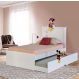 Cama Solteiro Barcelona Branco E Preto Com Cama Auxiliar - Tebarrot