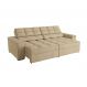 Sofá 4 Lugares Retrátil e Reclinável Deluxe Bouclé Bege