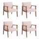Conjunto com 4 Poltronas Júlia Bege e Nogueira