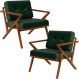Kit 02 Poltronas Decorativas Com Cintas De Corano Laís B04 Facto Verde Musgo - Lyam Decor