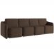 Sofá Cama para Sala de Estar 5 Lugares 436cm Montserrat K01 Veludo Marrom - Lyam Decor
