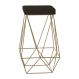 Banqueta Decorativa Kathy Base Gold Suede Marrom G41 - Gran Belo