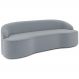 Sofá 3 Lugares Curvo Sala de Estar Living Lótus D02 Veludo Cinza 180 cm C-317 - Lyam Decor