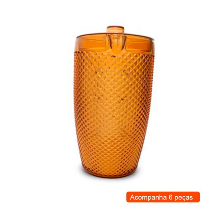 Kit Taças Com 6 Peças Cuervo Lll Âmbar 395 Ml