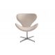 Poltrona Swan Giratória De Alumínio Ísis - Suede Bege
