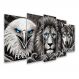 Kit Quadro Decorativo Animais Para Sala de Estar 88x48cm A1 - Pallazio