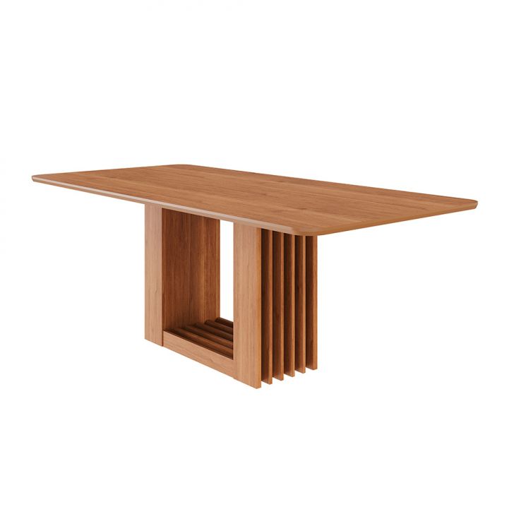 Mesa de Jantar Retangular com Tampo MDF Ariela Cinamomo 210 cm