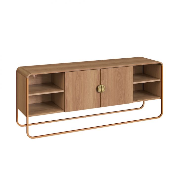 Rack Luna 2 Portas Hanover e Dourado