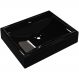 Cuba de Apoio Retangular C01 Para Banheiro RT49 Preto Brilho - Lyam Decor