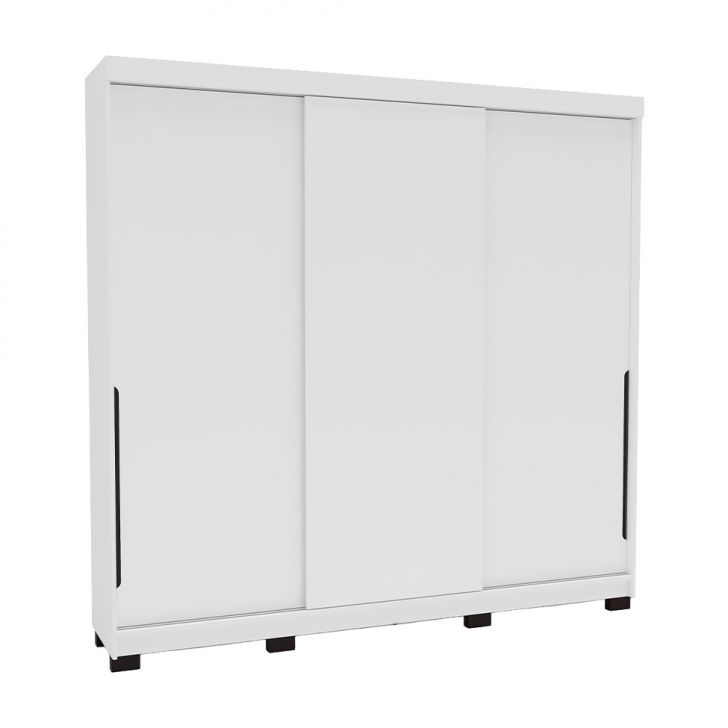 Guarda-roupa Casal Madrid 3 Portas 4 Gavetas Branco