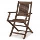 Cadeira Dobrável com Braços para Áreas Externas em Madeira Eucalipto - Maior Durabilidade – Nogueira