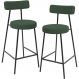 Kit 02 Banquetas Baixa Bar Cozinha Sala De Jantar Milão L02 Suede Verde Musgo - Lyam Decor