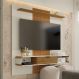Painel para TV com Nichos Eleonor Off White Cinamomo Efeito Ripado