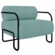 Poltrona Decorativa para Sala Industrial Kira Z08 Boucle Azul - Mpozenato