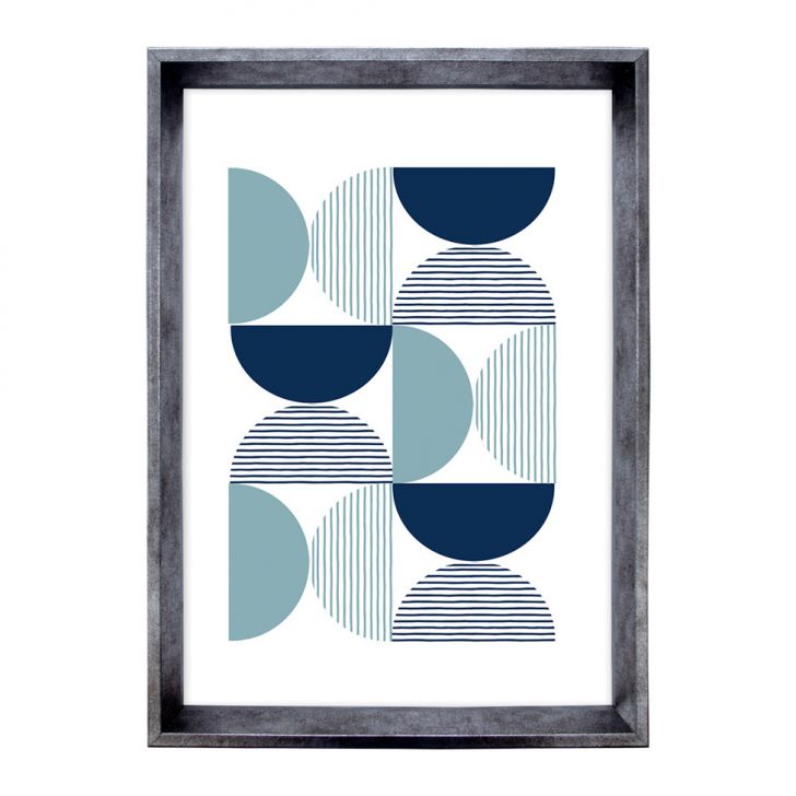 Quadro Abstrato Geométricos III com Vidro Colorido 60x90 cm