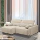 Sofá Decorativo Sala de Estar Ibiza 3 Lugares 220cm Reclinável e Retrátil Bouclê Bege Claro G89 - Gran Belo