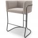 Banqueta Decorativa Fixa Baixa Base de Aço Preto Betina D02 Bouclê Creme C-54 - Lyam Decor