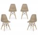 Kit 04 Cadeiras Decorativas Eiffel Charles Eames F03 Nude com Pés de Madeira - Lyam Decor