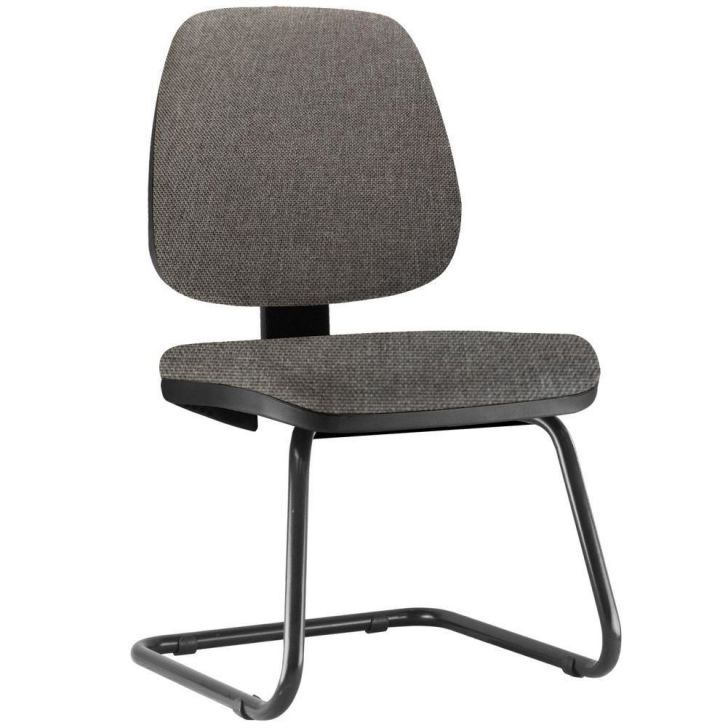 Cadeira Para Escritório Job L02 Fixa Linho Cinza Escuro - Lyam Decor
