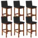 Kit 06 Banquetas Altas Para Cozinha Sala De Jantar Fixa Alya L02 Facto Preto - Lyam Decor