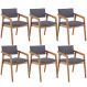 Kit 06 Cadeiras Para Sala de Jantar Estar Living Giorgia L02 Suede Cinza - Lyam Decor