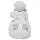 Estátua Decorativa Artesanal Astronauta 7,5cm em Cimento - Branco