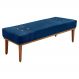 Calçadeira Recamier Solteiro 0,90m Gênova Suede Azul Marinho - Pallazio