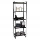 Estante Livreiro Multiuso Prisma Estilo Industrial 60cm 5 Prateleiras C08 Preto Onix - Mpozenato