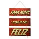 Placa Decorativa Frases Faça mais Mdf Com Corda 70x40 Cm