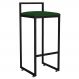 Banqueta Alta Para Cozinha Sala de Jantar Hanna L02 Preto Suede Verde Musgo - Lyam Decor