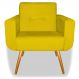 Poltrona Decorativa Anitta Suede Amarelo - Shop da Mobilia