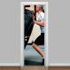 Adesivo para Porta Exercício Funcional Homem com Pneu-93X210Cm