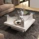 Mesa de Centro Quadrada 70cm com Vidro Multimóveis CR45305 Off White