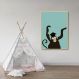 Quadro Infantil Cartoon Macaco 60x43 Filete Marfim
