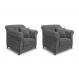 Conjunto com 2 Poltronas Abruzzo Suede Cinza