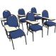 Kit com 6 Cadeiras Universitária para Auditórios Linha Hotel Azul