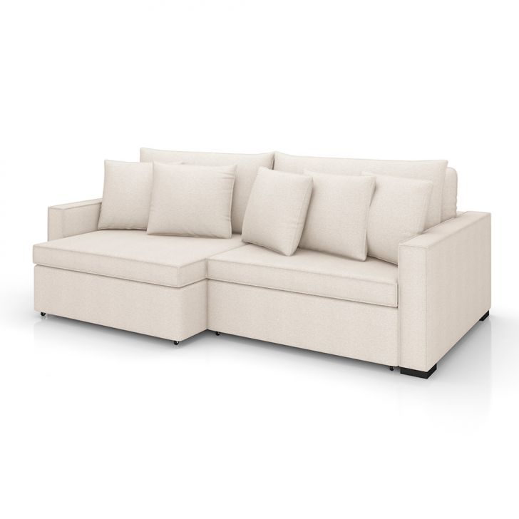 Image of Sofá 2 Lugares Retrátil E Reclinável Rivera Linho Bouclé Cru 175 Cm PLA-MO895UP25TTQMOB