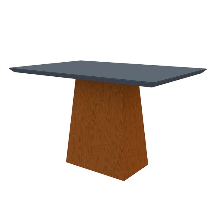 Mesa de Jantar Retangular com Tampo de Vidro Jasmin Cinza e Ype 120 cm