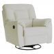 Poltrona do Papai Reclinável Giratória com Balanço Doha Couro Off White G43 - Gran Belo