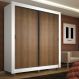 Guarda-Roupa Solteiro Madesa Denver 2 Portas de Correr com Pés - Branco/Rustic