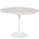 Mesa de Jantar Tulipa Saarinen Redonda 160 cm Mármore Branco Extra