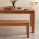 Conjunto de Mesa de Jantar com 2 Bancos | Banquetas Macaúba Madeira Maciça Amêndoa