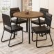 Conjunto Sala de Jantar 4 Cadeiras Dália Carraro Nogal Preto