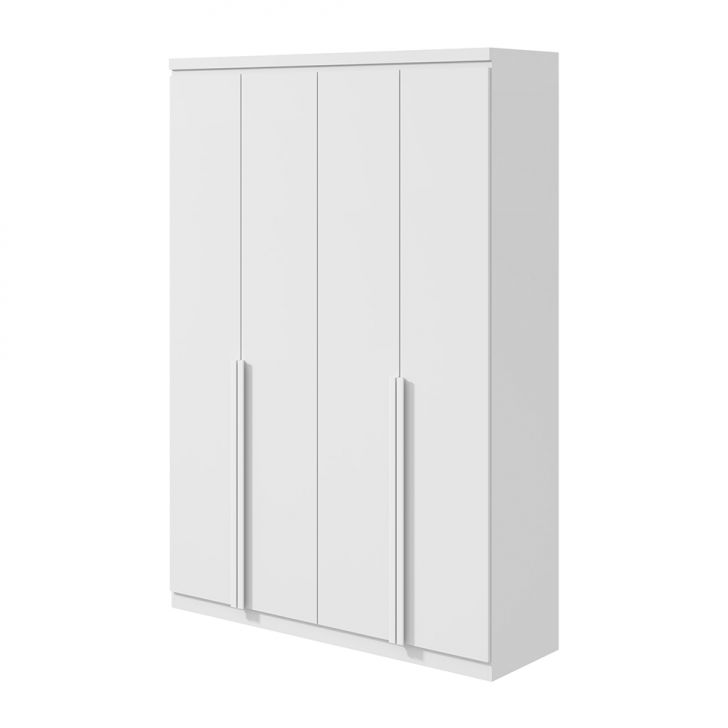 Guarda-roupa Solteiro Alonzo 4 Portas 2 Gavetas Branco