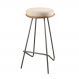 Banqueta Canastra Boucle Off White Base Metal Grafite