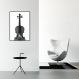 Quadro Instrumento Musical Violino 60x43 Filete Preto