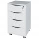 Gaveteiro Para Escritório Office com Rodízios 04 Gavetas Bit A02 Branco - Lyam Decor