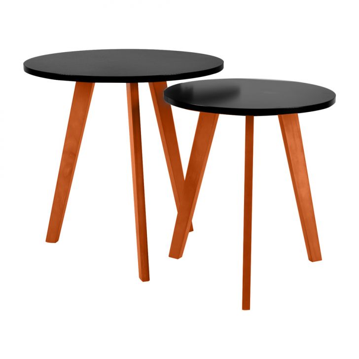 Conjunto de Mesas Laterais Tóquio Preta
